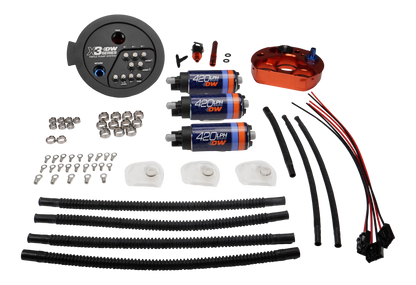 deatschwerks a90/91 toyota supra/g8x bmw m3/m4 fuel pump module w/triple dw420s bmw m3 m4 g80 g82 g8x iconic garage
