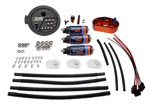 deatschwerks a90/91 toyota supra/g8x bmw m3/m4 fuel pump module w/triple dw420s bmw m3 m4 g80 g82 g8x iconic garage