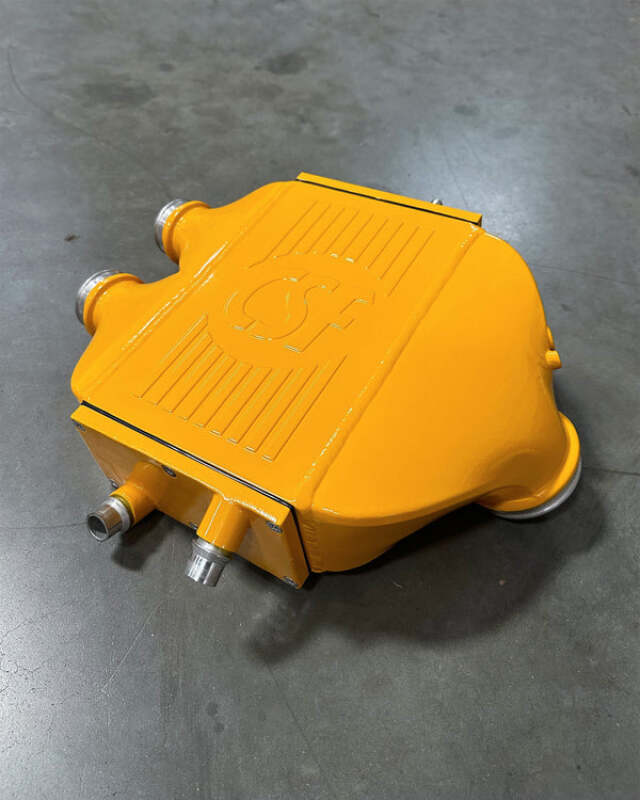 csf 2014+ bmw m3/m4 (f8x) top mount charge-air-cooler - nitro yellow bmw m3 m4 f80 f82 f8x iconic garage