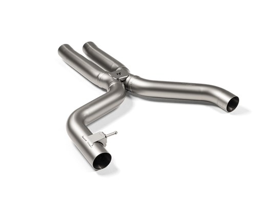 akrapovic 2021+ bmw g87 m2, g80 m3 & g82 m4 evolution short link pipe w/o resonator (titanium) bmw m3 m4 g80 g82 g8x iconic garage
