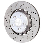 shw bmw m3 left rear cross-drilled lightweight brake rotor (34212284811) f8x bmw m3 m4 f80 f82 f8x iconic garage