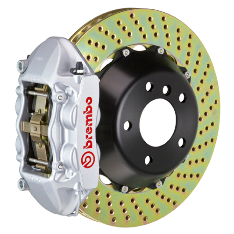 brembo m3 (e90/e92/e93) rear gt bbk 4 piston cast 380x28 2pc rotor drilled-silver bmw m3 e92 e9x iconic garage