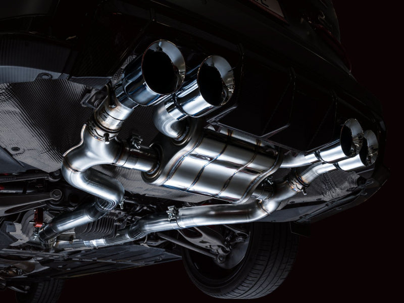 awe tuning switchpath cat-back exhaust for bmw g8x m3/m4 - chrome silver tips bmw m3 m4 g80 g82 g8x iconic garage