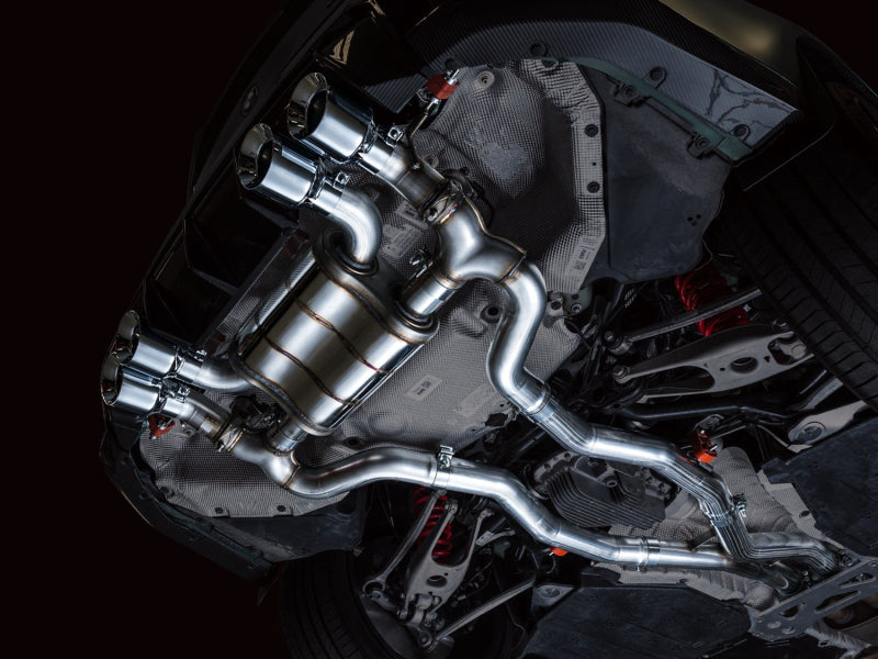 awe tuning switchpath cat-back exhaust for bmw g8x m3/m4 - chrome silver tips bmw m3 m4 g80 g82 g8x iconic garage