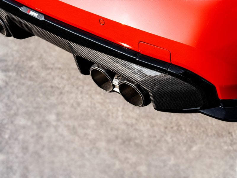 akrapovic bmw m3 (g80) / m4 (g82, g83) rear carbon fiber diffuser - high gloss black bmw m3 m4 g80 g82 g8x iconic garage