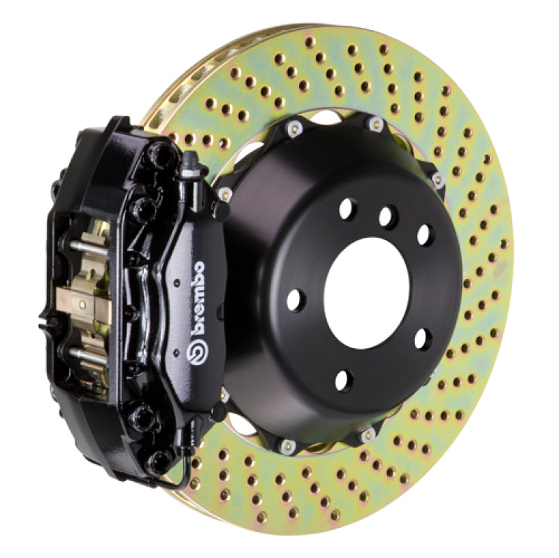 brembo m3 (e90/e92/e93) rear gt bbk 4 piston cast 345x28 2pc rotor drilled-black bmw m3 e92 e9x iconic garage