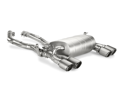 akrapovic bmw m3/m4 (f80/f82) slip-on line (titanium) (req. tips) bmw m3 m4 f80 f82 f8x iconic garage