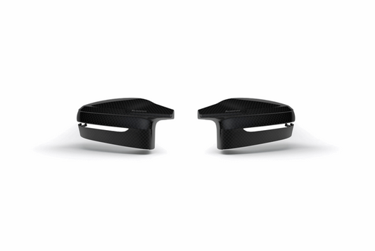 akrapovic 2021+ bmw (g87) m2, (g80) m3 & (g82) m4 mirror cap set- gloss carbon bmw m3 m4 g80 g82 g8x iconic garage