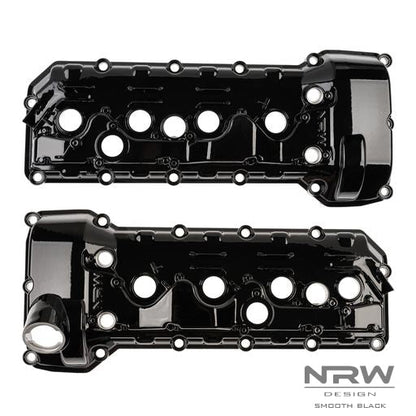 S65 ALUMINUM VALVE COVER SET - Smooth Black (ESS-2953) - NRW Design BMW performance part - Iconic Garage