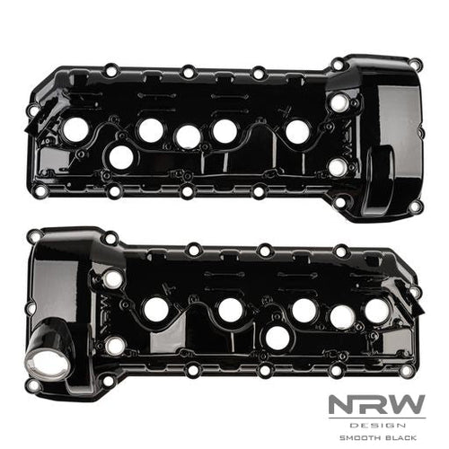 S65 ALUMINUM VALVE COVER SET - Smooth Black (ESS-2953) - NRW Design BMW performance part - Iconic Garage