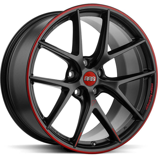 bbs ci-r nurburgring edition 20x10 et25 5x112 satin black red lip