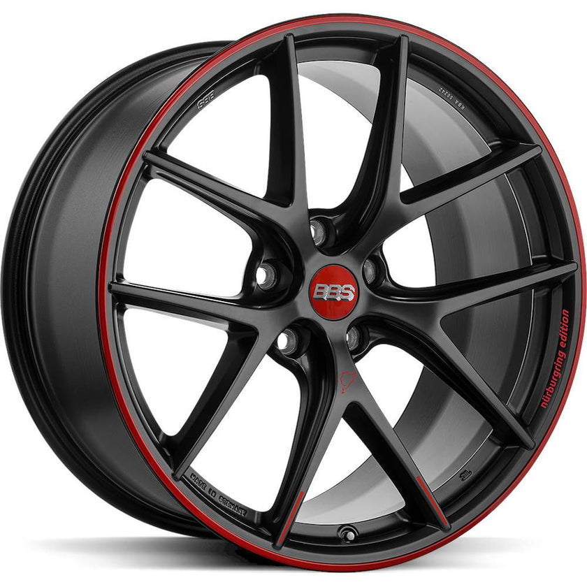 bbs ci-r nurburgring edition 20x10 et25 5x112 satin black red lip