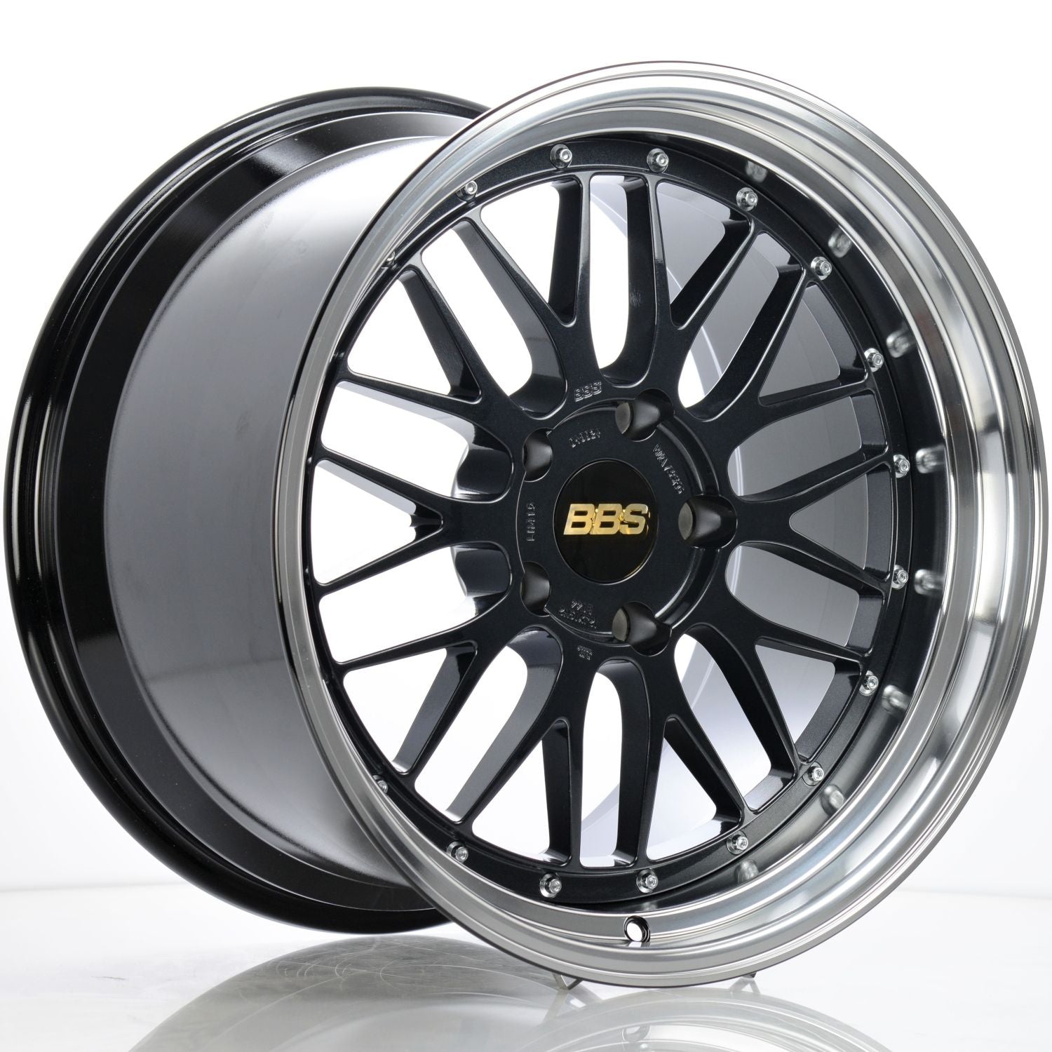 bbs lm 20x10 et22 5x112 navy blue diamond cut lip