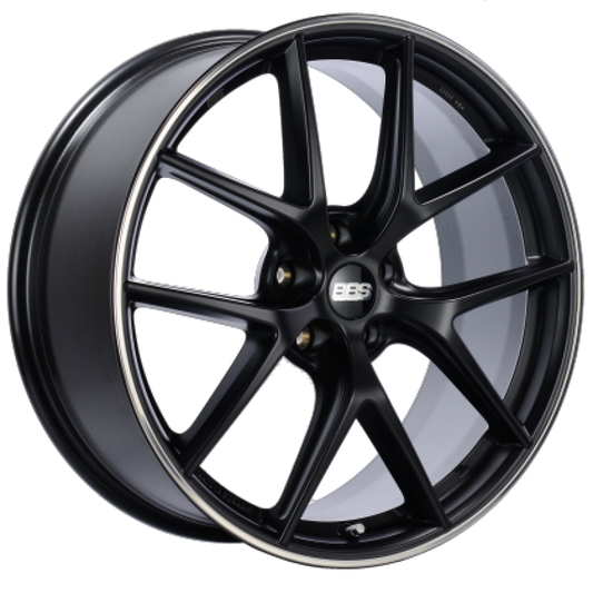 BBS CI-R 19x10 ET25 5x120 Satin Black Polished Rim Protector