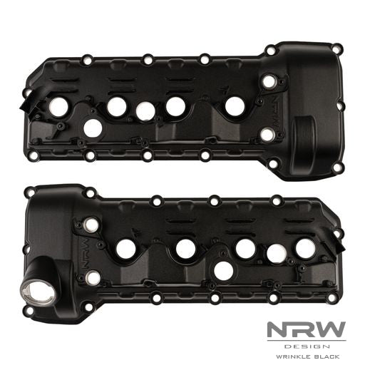 S65 ALUMINUM VALVE COVER SET - Wrinkle Black - NRW Design BMW performance part - Iconic Garage
