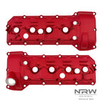 S65 ALUMINUM VALVE COVER SET - Wrinkle Red - NRW Design BMW performance part - Iconic Garage